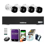 Kit Cftv 4 Câmeras Intelbras Dvr Intelbras Mhdx 8ch Completo