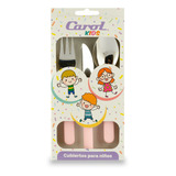 Set X3 Cubiertos Bebé Infantil Plástico Acero Inox Carol