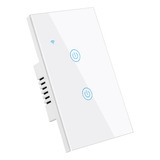 Tecla De Pared 2 Modulos Wifi+rf Smart Touch On-off S/neutro