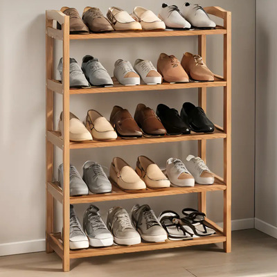 Zapateras Almacenamiento Bamboo En Plano 5 Niveles Impermeab Madera