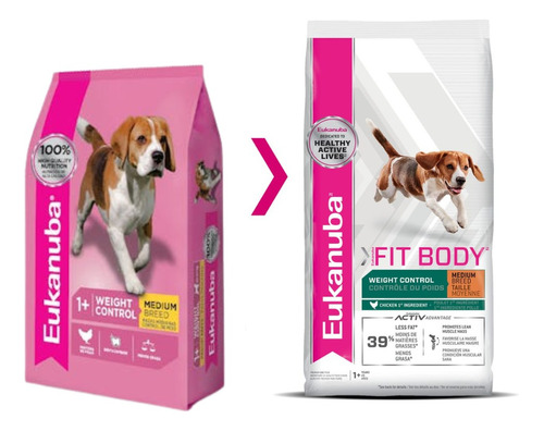 Eukanuba Weight Control Medium Breed 15kg Light Raza Mediana