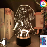 3d Lámpara Anime Mi Héroe Academia Ochako Uraraka Lámpara De