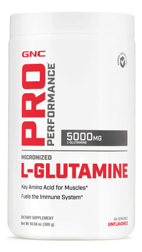 Glutamina Gnc Pro Performance 300gr/60 Serv! Importado Usa