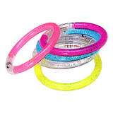 Pulsera Led Aro Luminoso Redonda Con Luz Fiesta Cotillon X12