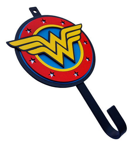 Perchero Wonder Woman Mujer Maravila Dc Comics Hierro Madera