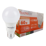 Foco Led Para Casa 3 A19 Tecnolite 8.5w Luz Cálida 3000k