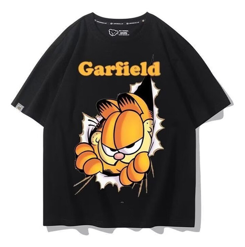 Camiseta De Manga Corta Con Estampado Digital Creativo Garfi