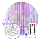 Cortina Led 300 Luces Rgb 10 Tiras Usb Control Efectos 3x3m