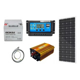 Kit Solar. Panel 100w/ Inversor 500w / Batería 100ah.
