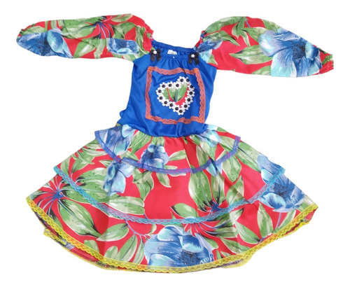 Vestido Infantil Menina Tema Festa Junina Arraia Caipira