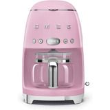 Cafetera Programable De 10 Tazas Tipo Retro Color Rosa Smeg