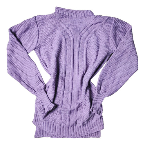 Blusa Tricô Estampa Y Fenda Lateral Tricot Frio Moda Inverno