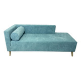Sofa Chaise Long Color Celeste Diseño De La Tela Menphis