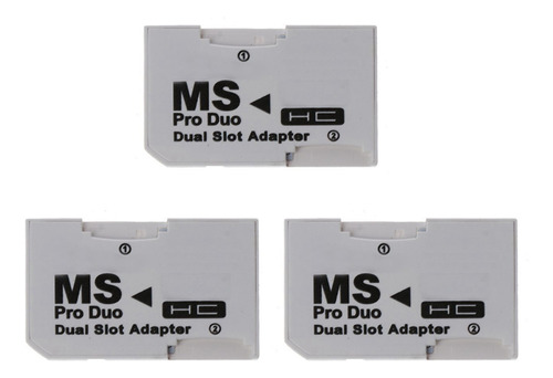 3x Leitor De Cartão Memory Stick Pro Duo Micro-sd Tf Para Ms