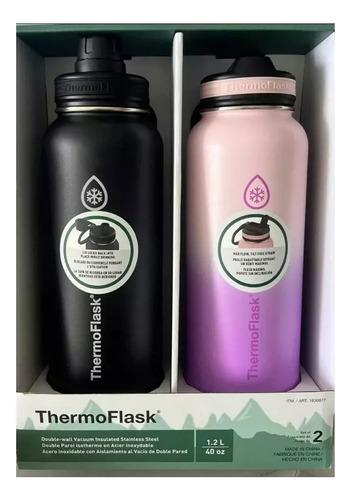 Termo Thermoflask, 2 Botellas De 1.2 L, 12hr Cal-24hr Frio!!
