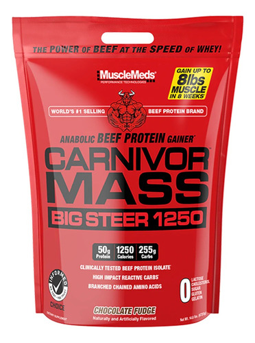 Carnivor Mass Big Steer Proteina Musclemeds 15 Libras Gainer