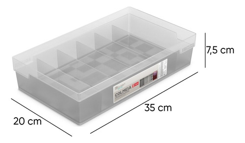 Organizador De Gavetas Armários Plástico Colmeia C80/6 Cor Cristal