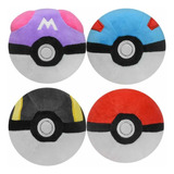 4 Pokeballs De Peluche (pack De 4)