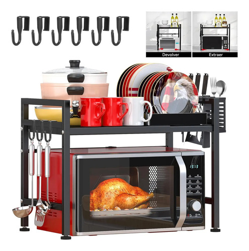 Estante Para Horno De Microondas Ajustable Organizador