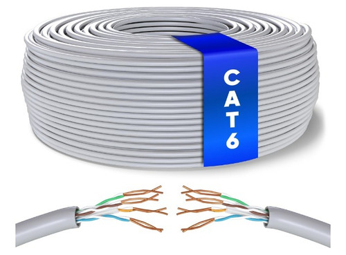 Cable Utp Cat6 Amp Commscope 100% Puro Cobre Gris 100 Mts