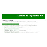 Plantilla Calculo Regimen De Incorp Fiscal (rif) Actualizado