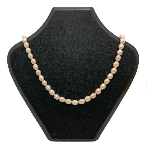 Collar Perlas Rosas Cultivadas Gancho Baño En Oro (c420)