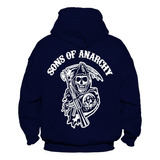 Sudadera Azul Sons Of Anarchy Motociclista Biker