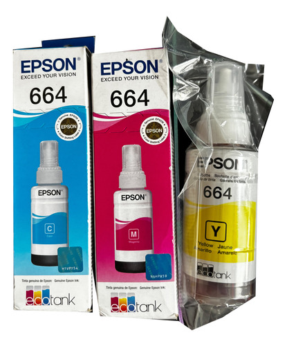 Pack Tintas Epson 664 C-m-y, Epson 504 C-y, Epson 544 Y