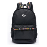 Mochila Onbongo Paradise Preto Ob0019 Executiva Feminina Desenho Do Tecido Liso