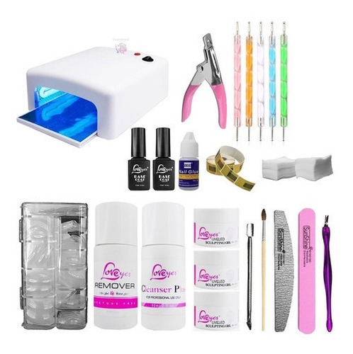 Kit Uñas Gel Uv+lampara 36w/envio Gratis/manicure