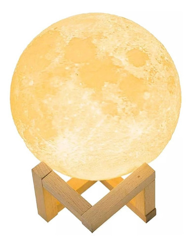 Lámpara Velador De Mesa Esfera Luz De Luna 3d Colores 