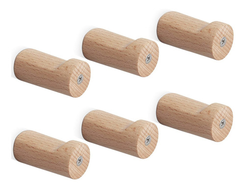 Nearmoon Ganchos De Pared De Madera, Ganchos De Madera Natur