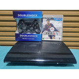 Playstation 3 Super Slim + Jogo + Controle - Ps3 Bloqueado