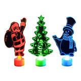 Mini Lampara Decorativa Figuras Santa Navideñas Con Luz Led