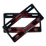 Par De Marcos Portaplacas Toyota Rojo Tipo Europeo Ancho Se