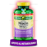 Spring Valley Niacina Vitaminab3 Inositol 240capsulas Niacin Sabor Sin Sabor