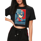 Playera Crop Top Gamer Megaman-post R-b