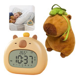 Despertador Led Con Capibara Y Juguete De Peluche Para Niños