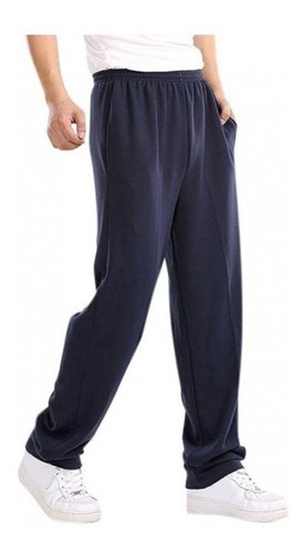 Pantalon De Jogging Frizado , Corte Recto De Algodon