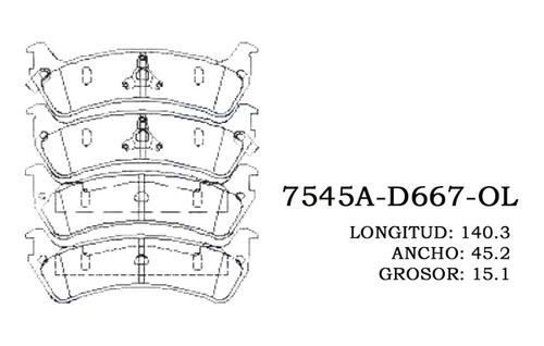 Pastilla De Freno Trasera Jeep Wagoneer 1990 7545 Foto 2