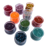 Glitter En Polvo X10 Potes Varios Colores Para Rostro Cuerpo