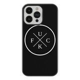 Case Funda Para Celular Fuck Letras Circulo Fondo Negro