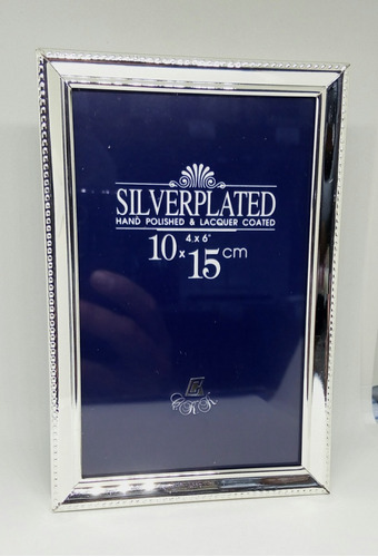 Portarretrato Metal Con Baño De Plata 10x15 Cm Silverplated