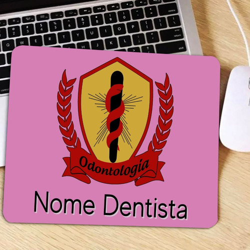 Mouse Pad Dentista Nome Personalizado Presente Natal Mause