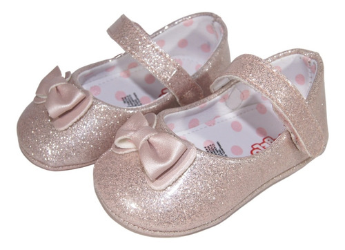 Zapatitos Suaves Bebé Niña 38557-2 Rosa Moño Kc 10-12