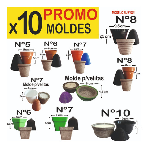 X10 Moldes 3d P/hacer Maceta Cemento O Yeso Velas Souvenirs!