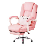 Cadeira Presidente C/ Massagem 7 Pontos Rosa Claro 