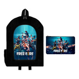 Combo Mochila Reforzada + Cartuchera Free Fire Juego