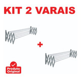 Kit 2 Varais Sanfonado De Parede Retrátil 1 Metro Alumínio