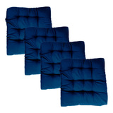 Kit 4 Assentos Almofada Futon Acácia 60x60cm - Cores Diversa Cor Jeans